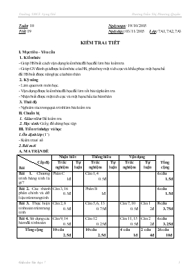 Tin học 6 - Tiết 19 Kiểm tra 1 tiết